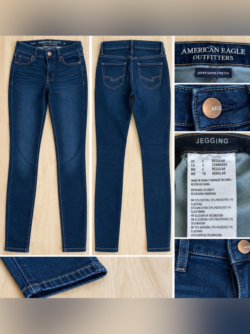 American Eagle Outfitters Indigo Super Stretch Jeggings
